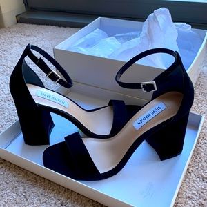 Steve Madden Black Block Heel Sandals!